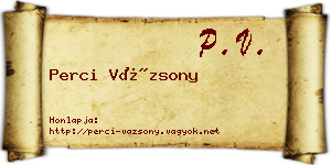 Perci Vázsony névjegykártya